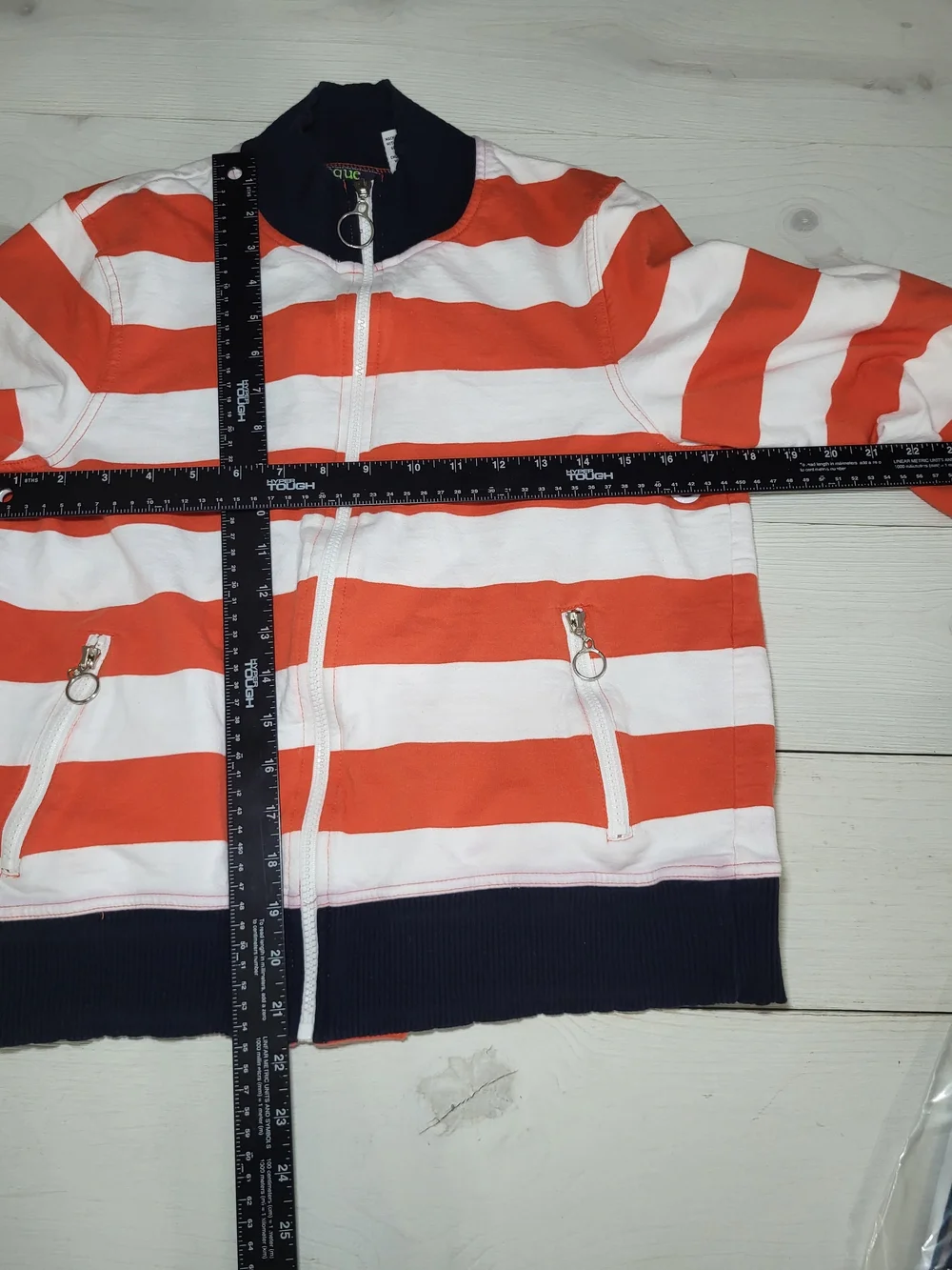 Lot Of 2 PacSun Tops Nautical Embroidered Striped Long Sleeve Tee & Zip Jacket.